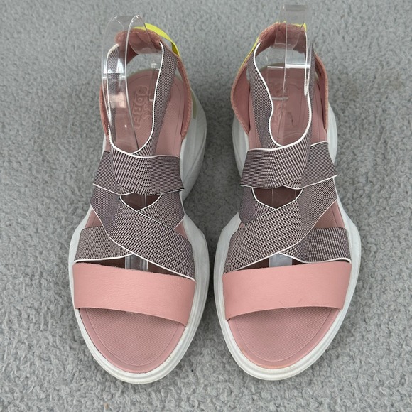 Sorel Kinetic Sandals‎ Pink Gray Yellow Elastic Straps Womens 7.5 Sport Shoes - Picture 8 of 12
